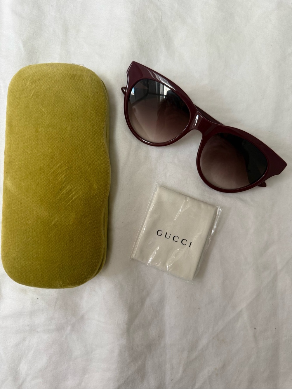GUCCI Women's Burgundy Cat-Eye Sunglasses